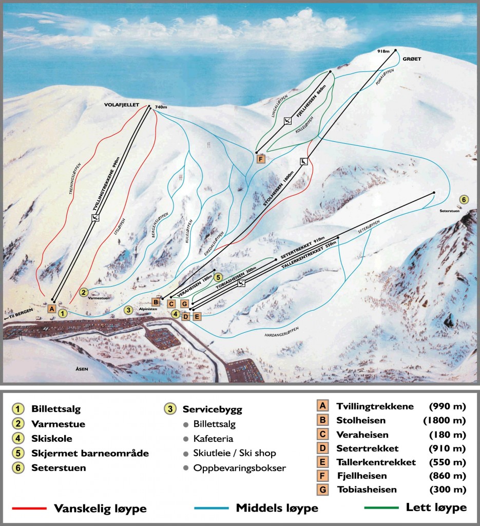 Eikedalen løypekart